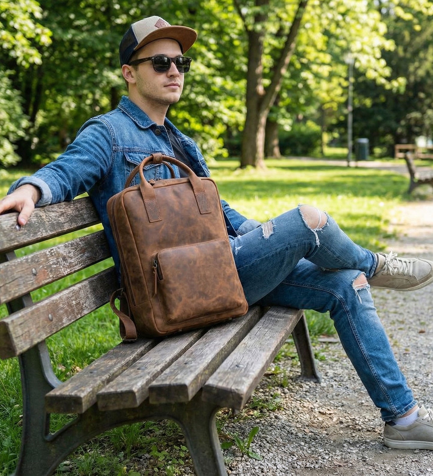 Cestovní batoh z bůvolí kůže - Buffalo Bill