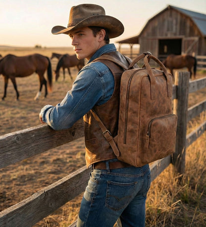 Cestovní batoh z bůvolí kůže - Buffalo Bill