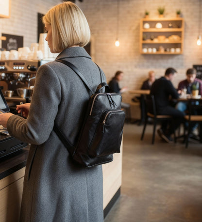 Kožený batoh a taška přes rameno 2v1 – Crystal Lane