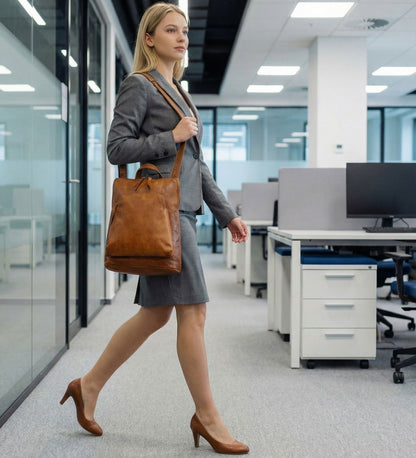 Kožený batoh a taška přes rameno 2v1 – Crystal Lane