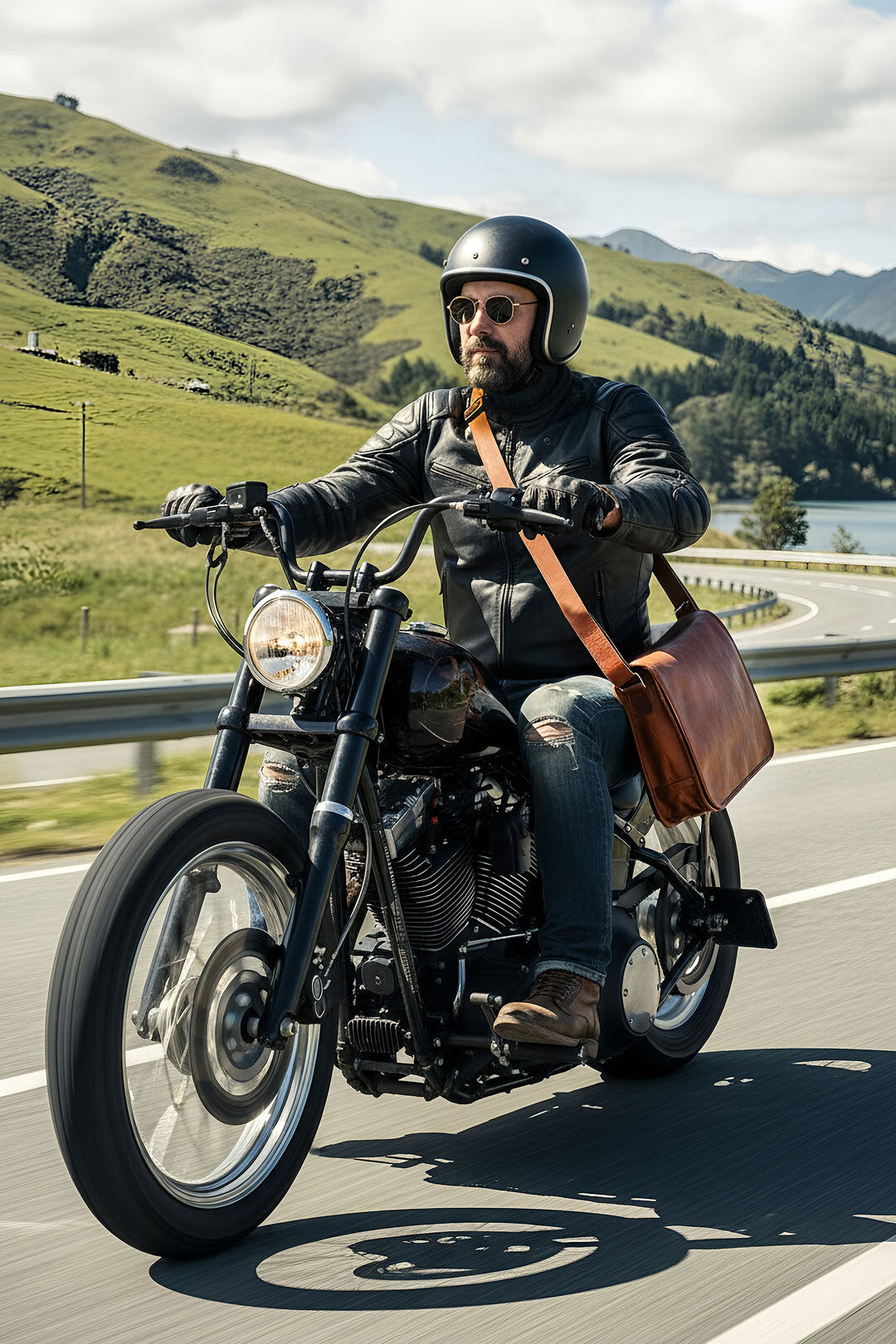 Inspirace pro Vás - Kožená crossbody taška velká - Echoes of Silence