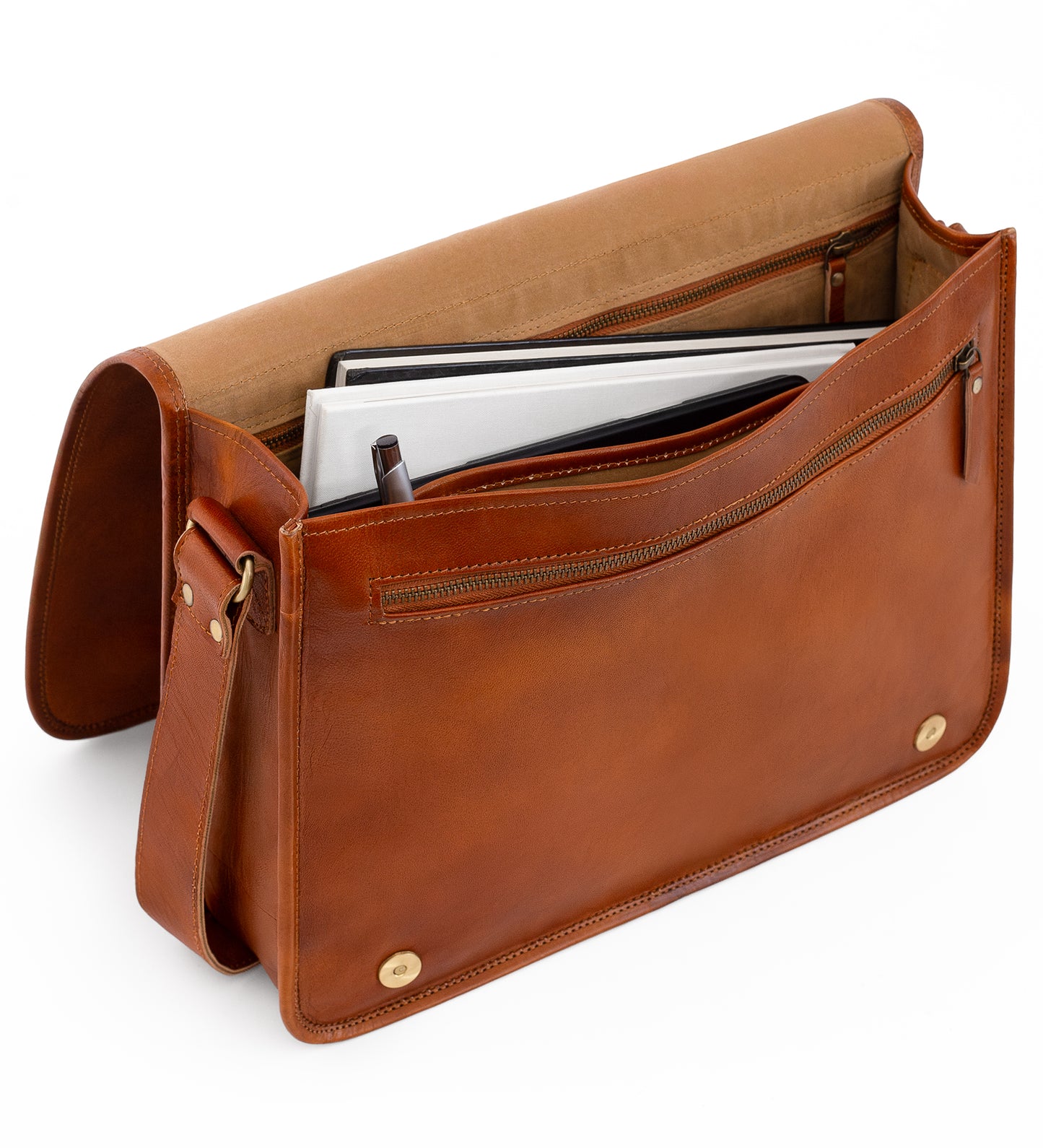 Kožená crossbody taška velká - Echoes of Silence