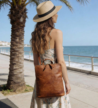 Městský kožený batoh - Golden Alley