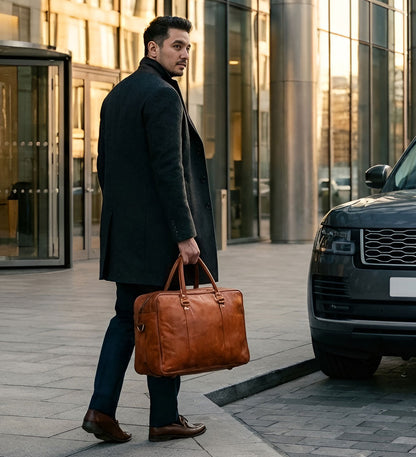 Kožená cestovní brašna 2v1 na notebook i na víkend - Lonely Nomad