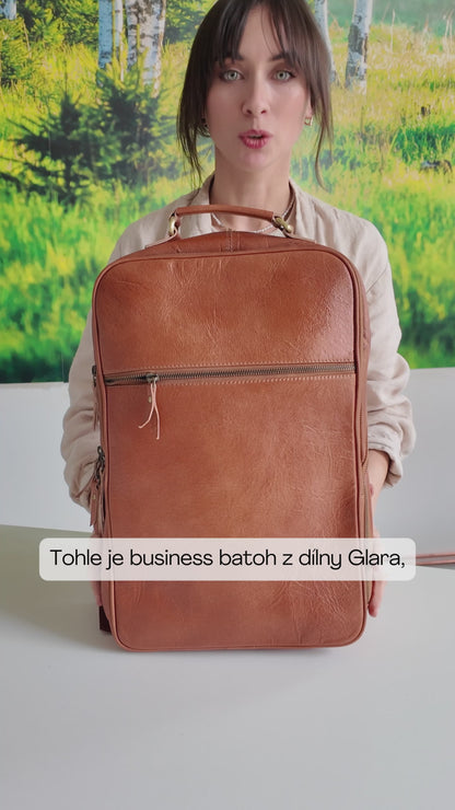 Kožený cestovní business batoh - Pure Authority