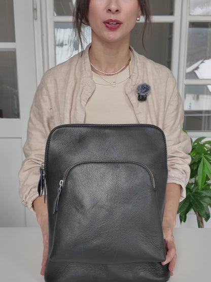 Kožený batoh a taška přes rameno 2v1 – Crystal Lane