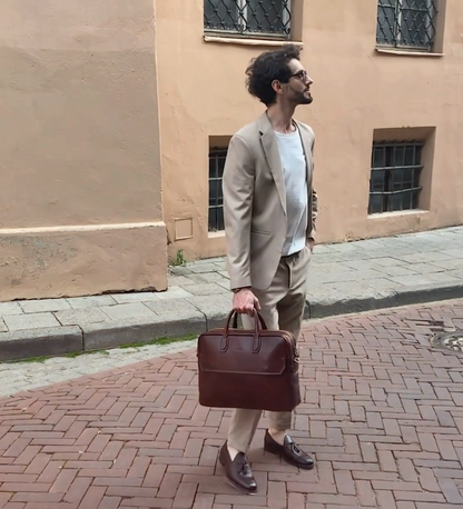 Velká kožená taška na notebook - Nostromo