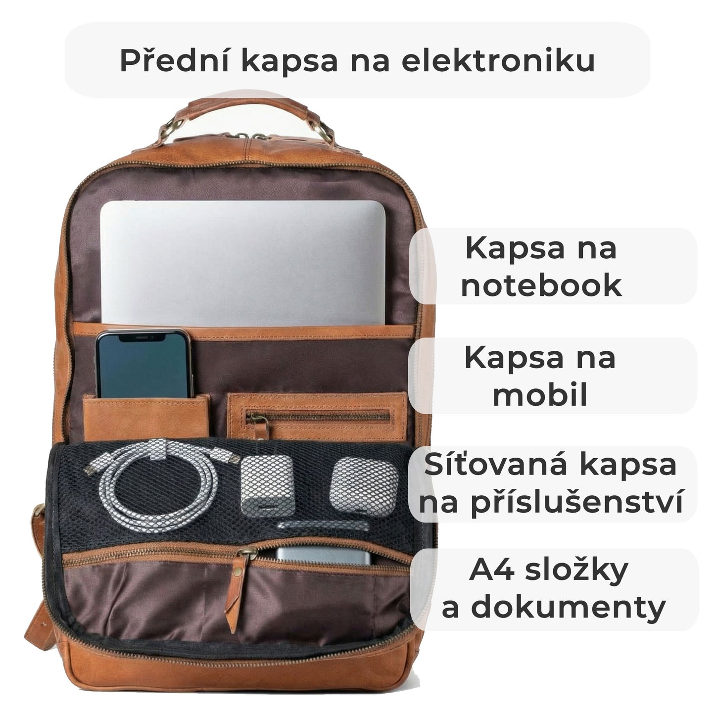 Kožený cestovní business batoh - Pure Authority