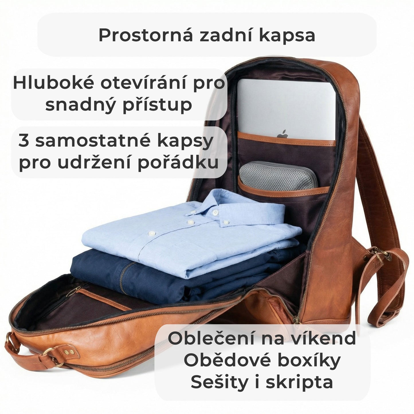 Kožený cestovní business batoh - Pure Authority