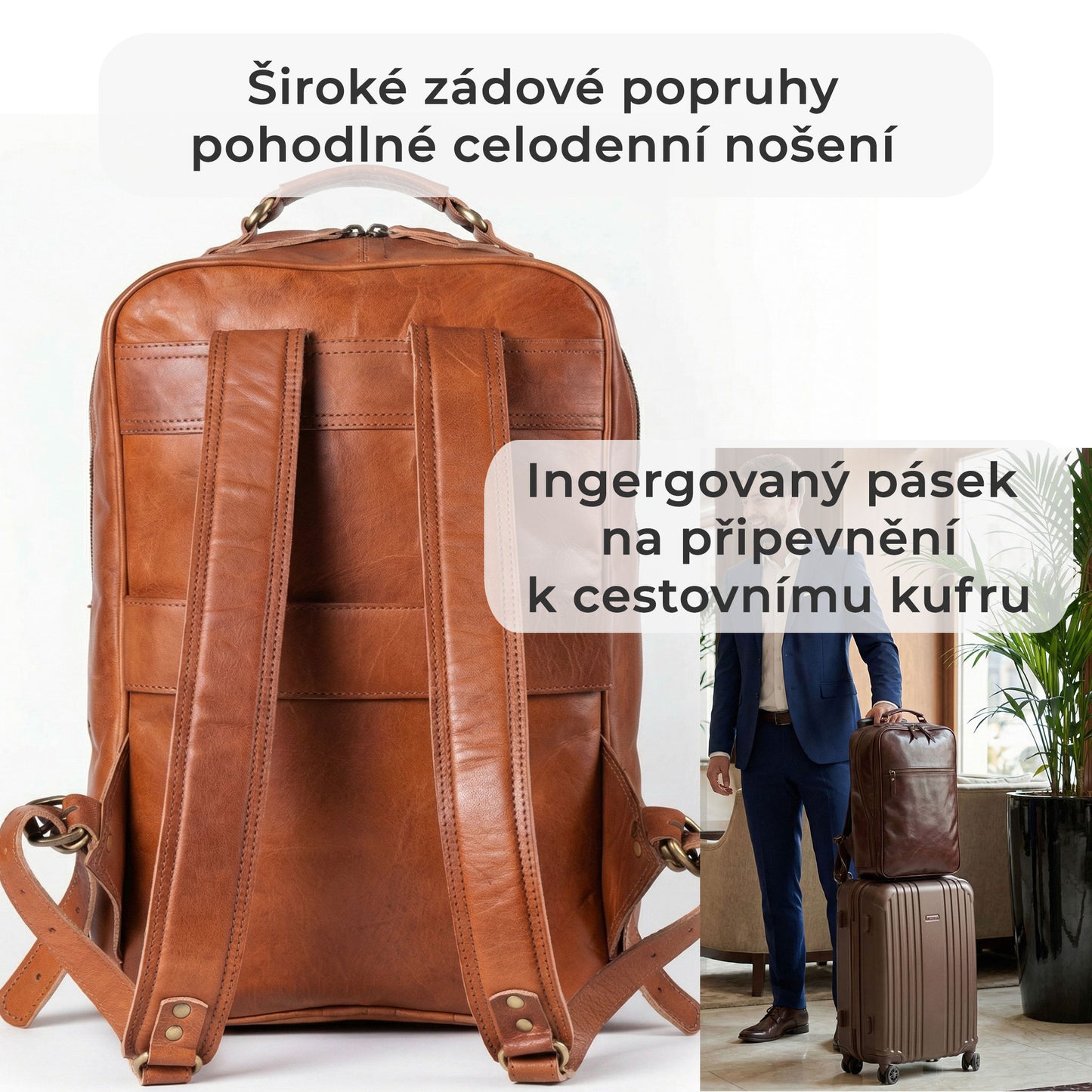 Kožený cestovní business batoh - Pure Authority
