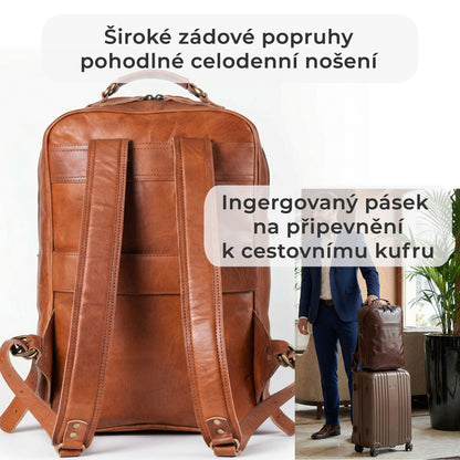 Kožený cestovní business batoh - Pure Authority