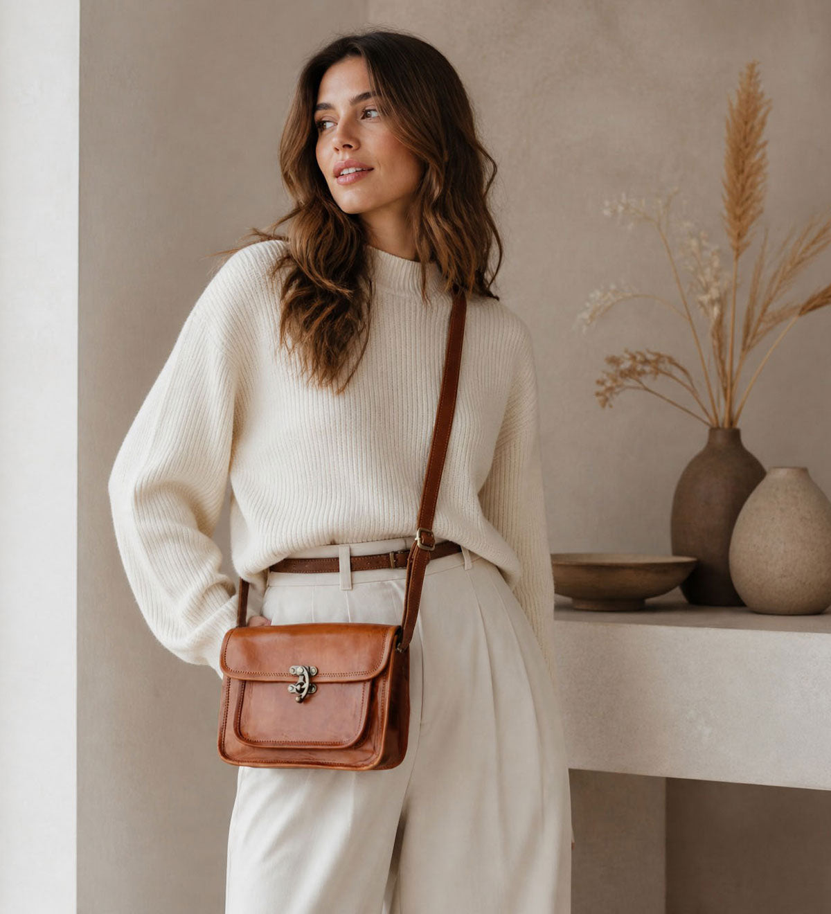 Crossbody kabelka z pravé kůže - Retro Alley