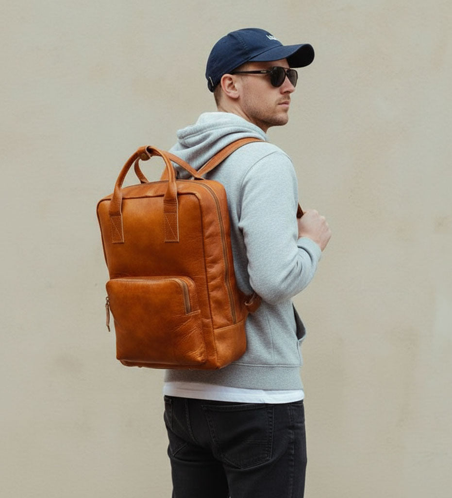 Cestovní kožený batoh - Roads Memories