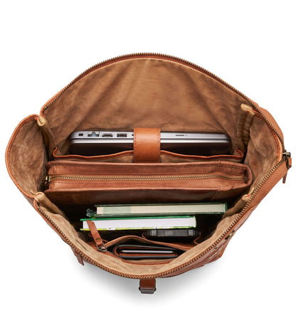 Kožený rolovací batoh na notebook - Roll the Legacy M