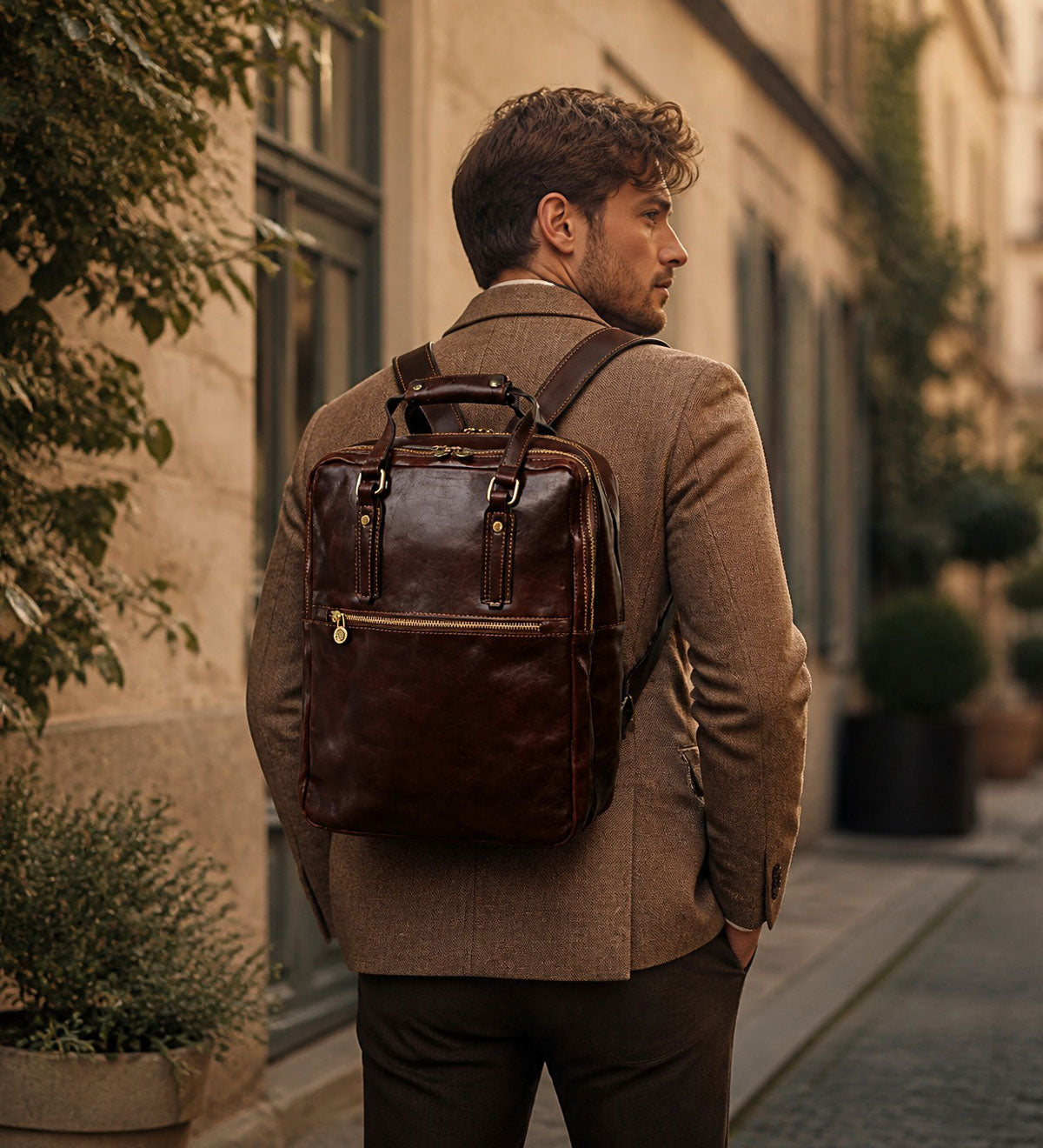 Kožený batoh na notebook - The Gentleman