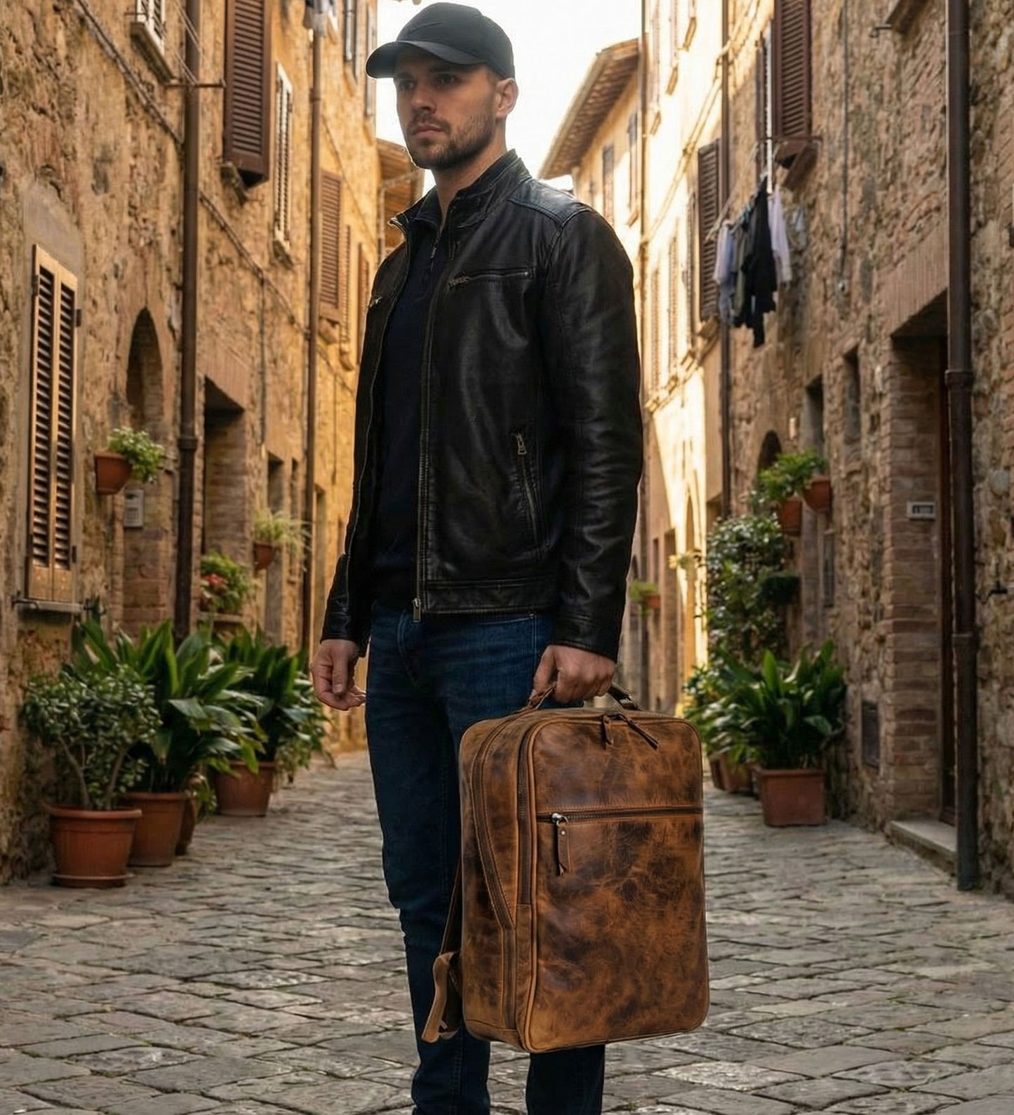 Prémiový batoh z bůvolí kůže - Wild Bull