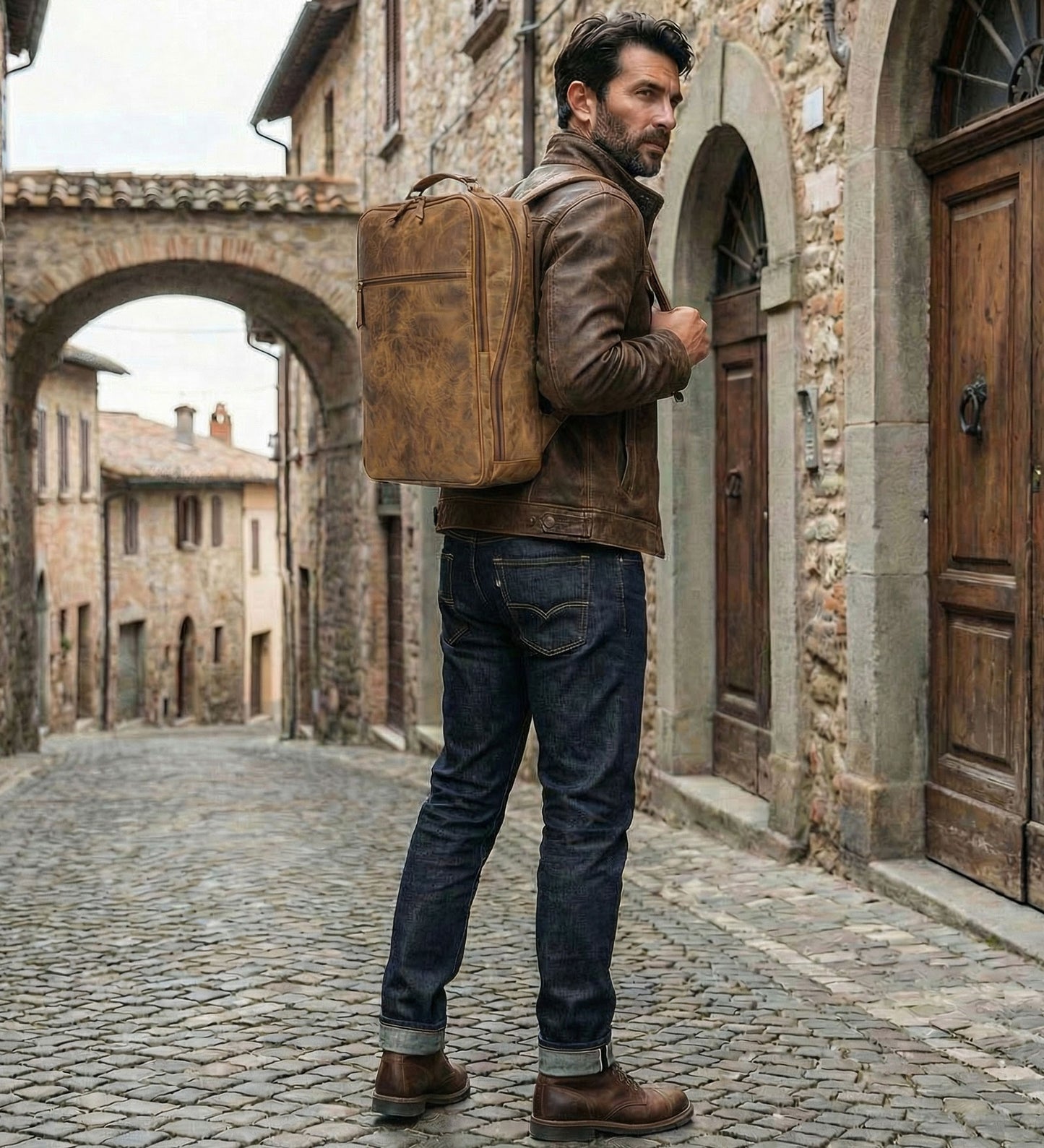 Prémiový batoh z bůvolí kůže - Wild Bull